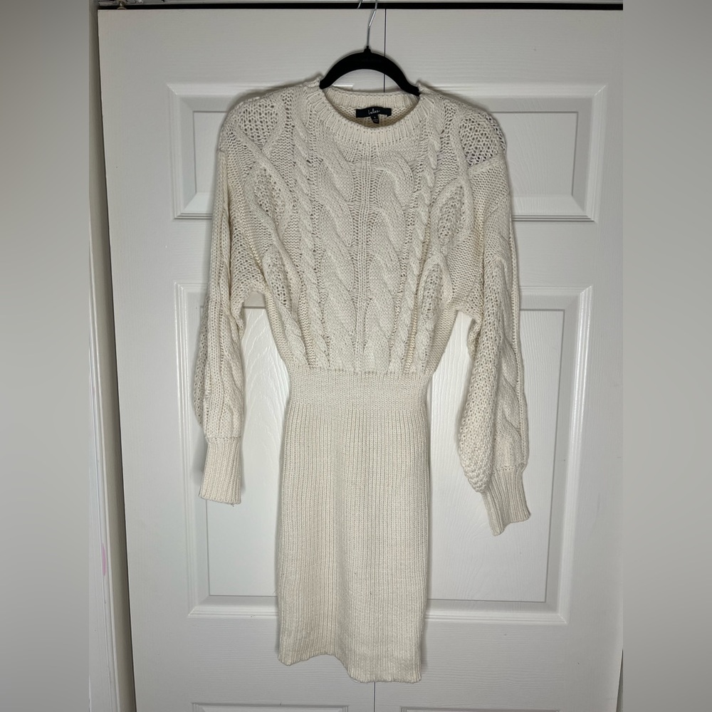 Lulus Cream Sweater Dress